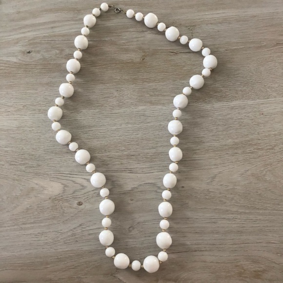 Vintage Jewelry - Vintage Long White Necklace